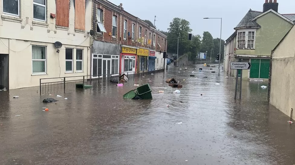 Flooding at Hele: an example image from the project archive.