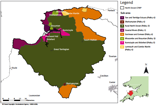 Catchment subareas used to organise flood-management policies.